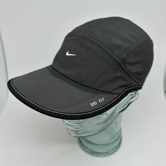 Nike Hat Cap Strap Back Black Dri-FIT Running Lightweight Reflective Mens - Picture 3 of 7